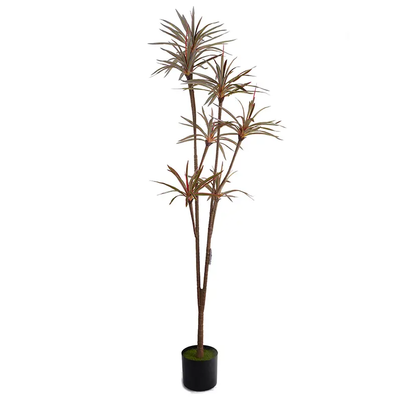 China Artificial Plants tree planting pot H185cm Potted Dracaena marginata PEVA Leaf 7 Stems and 162 Leaves Detachable Red and Green Aesthetic Room Decor Suppliers, Factories