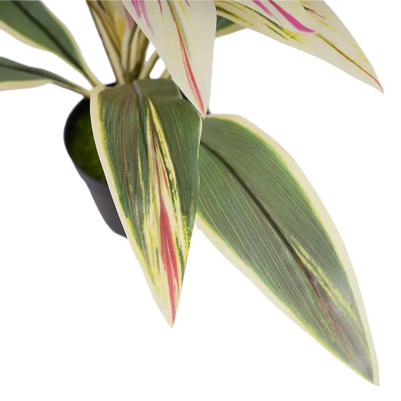 Wholesale Faux Potted Plant H50cm Cordyline fruticosa leaves in pot Pink yellow Low Maintenance Manufacturer, Factories