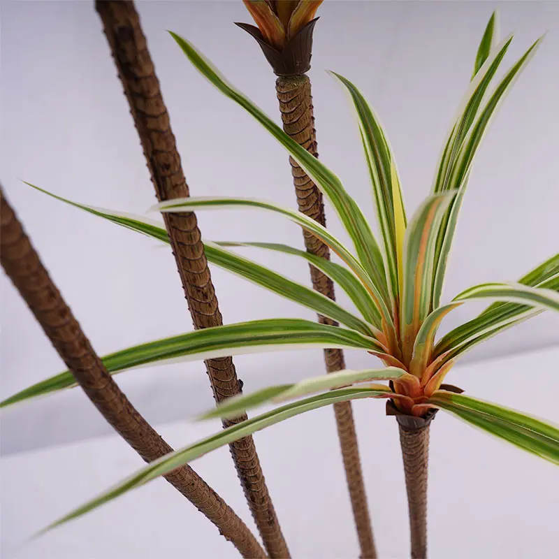 Wholesale Premium H120cm Fake Potted Dracaena marginata  4 Stems and 90 Leaves Detachable White and Green Home Garden Office Wedding Decor Manufacturer, Factory