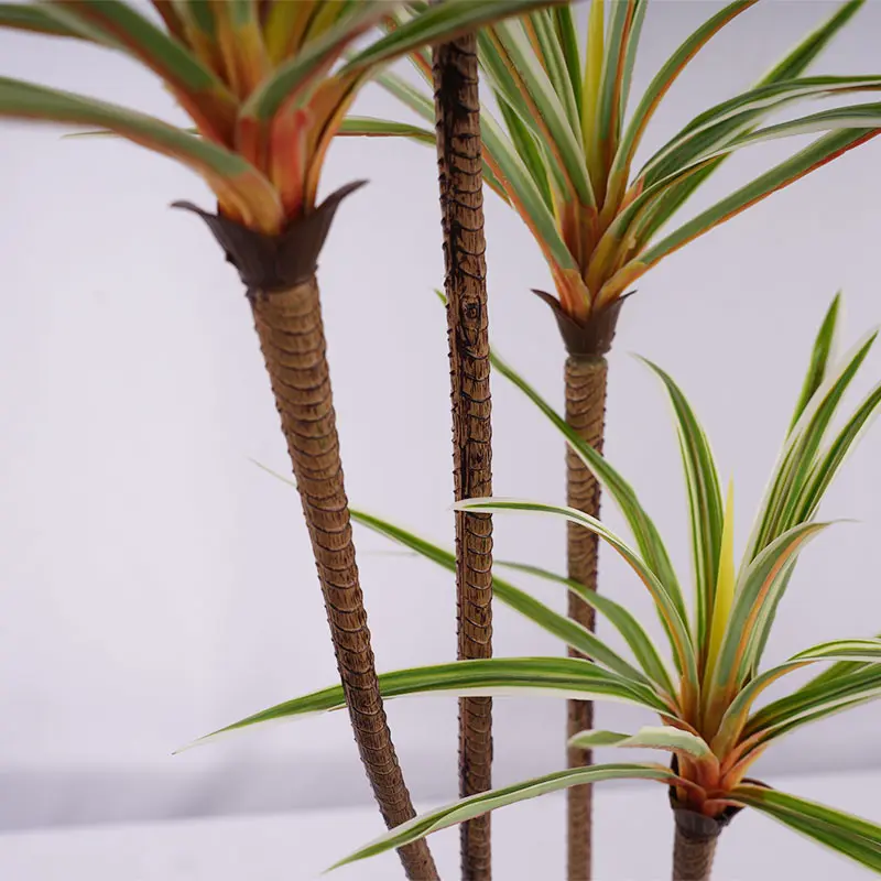 Wholesale Premium H120cm Fake Potted Dracaena marginata  4 Stems and 90 Leaves Detachable White and Green Home Garden Office Wedding Decor Manufacturer, Factory