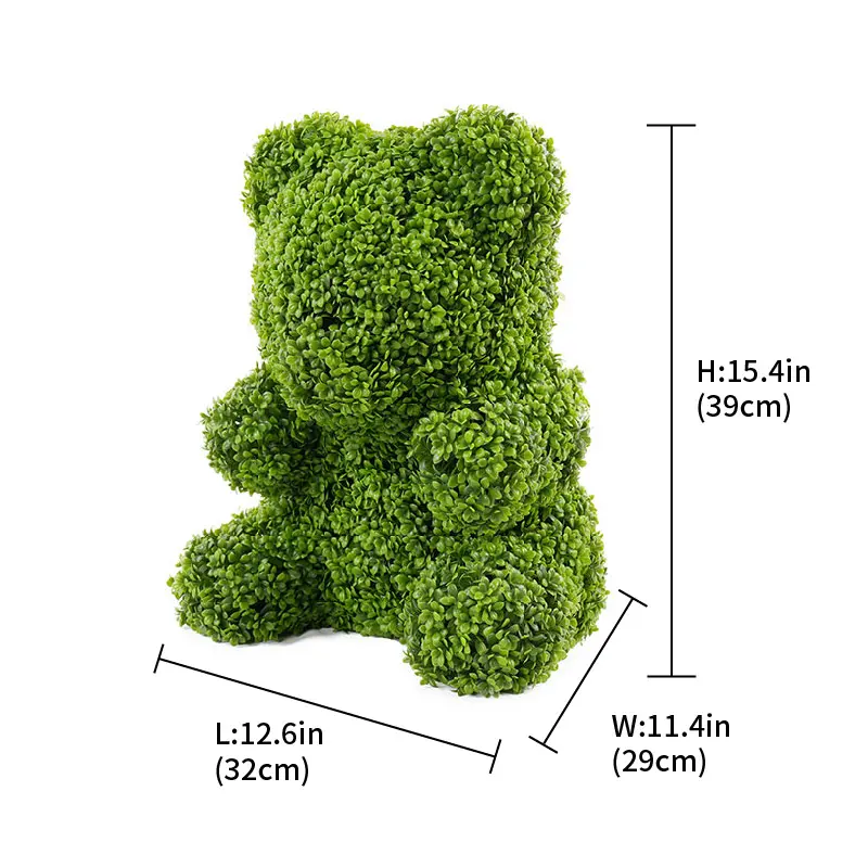 Wholesale Source Factory Highly Realistic Artificial Animal Green Bear Shape PE Material All Season Indoor Outdoor Factories, Factory