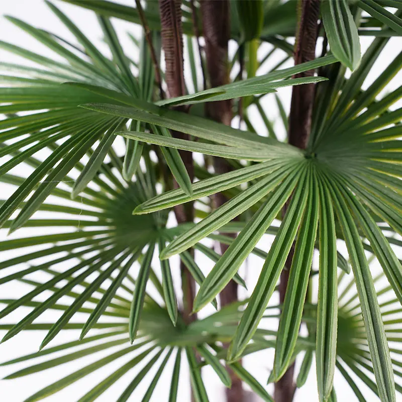Wholesale Commercial Grade Artificial Fan Palm 180cm Lifelike 3 Stem Design 49 Leaves Perfect for Lobby Garden Decor Suppliers, Factory