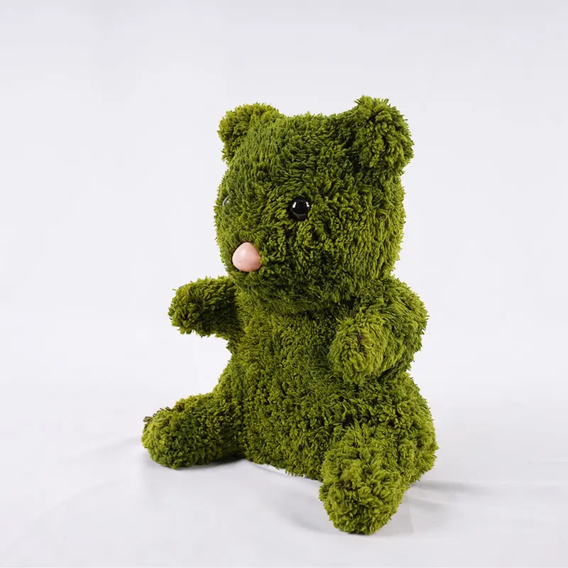 China Premium Quality Indoor Artificial Animal Topiary Bear Decor Green Fuzzy Blanket Type PE Frame Nylon Fur Ornament Art Deco Design Manufacturer, Suppliers