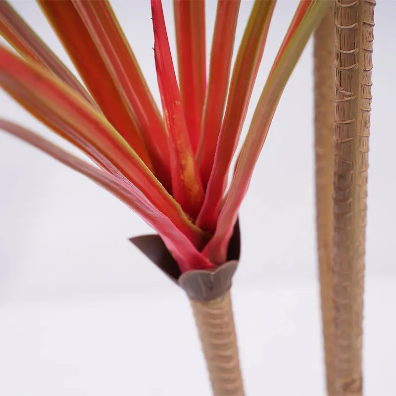 Wholesale Artificial Plant H90cm High Simulation Artificial Dracaena Red Green 3Stems 45Leaves Plastic Greenery Fade Resistant Potted Decor Manufacturer, Manufacturers