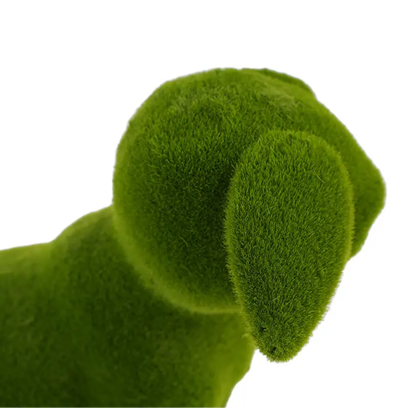 Wholesale Eco Friendly Maintenance Free Artificial Grass Sculpture Green Flocking Pug Balcony Outdoor Indoor Decor Ornament Manufacturer, Manufacturers