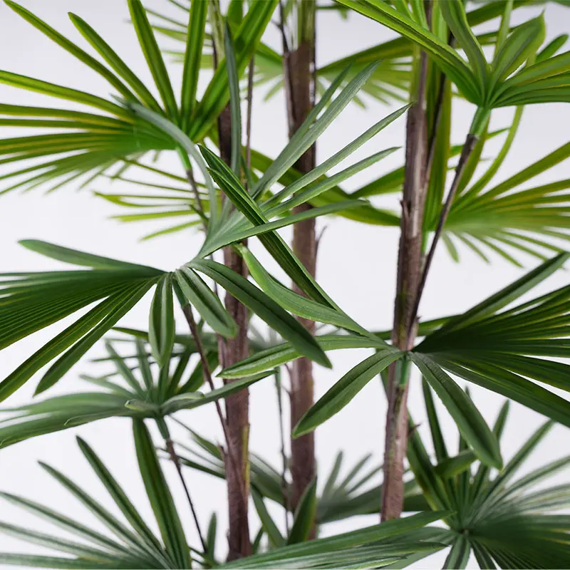 China Bionic decorative plants H150cm 3 Stems 37 Leaves Plastic Fan Palm Potted home decorative accessories Factories, Factory