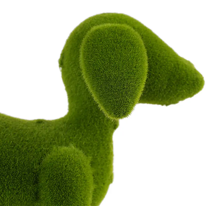 China Best Selling Artificial Grass Sculpture Green Flocking Puppy Commercial Space Outdoor Garden Decor Ornament Supplier, Factory