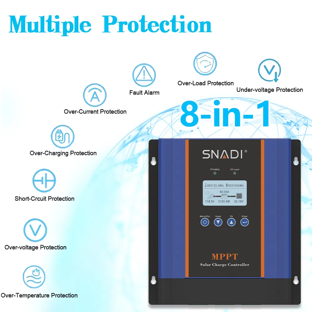 MPPT 12V/24V/48V Solar Charge Controller 60A/100A Charger Solar Controller