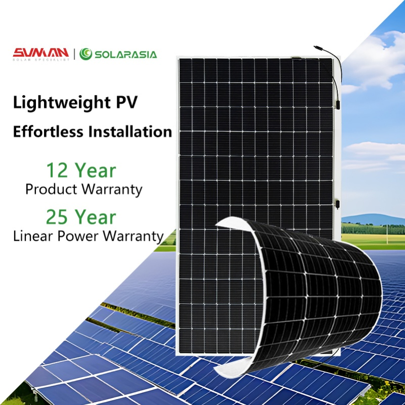 Best Price Sunman Flexible Solar Panel 500W 520W 550W Waterproof and High Efficiency Light Weight for House Systems
