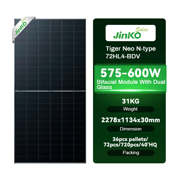 Original Jinko 585W 585W 590W Monocrystalline N Type Topcon Solar Panel 25years Warranty