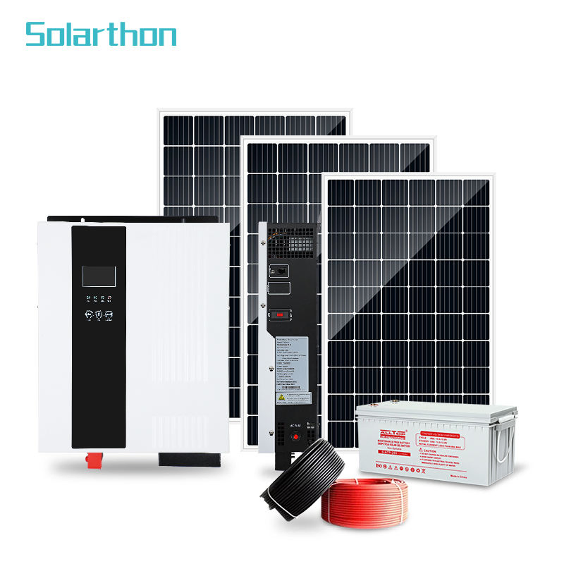 AC 100kv 1kw Battery 5000 Watts Set Residential 5kw 5 Bedroom House Supply Canadian off Grid Power 8kw Solar Inverter System
