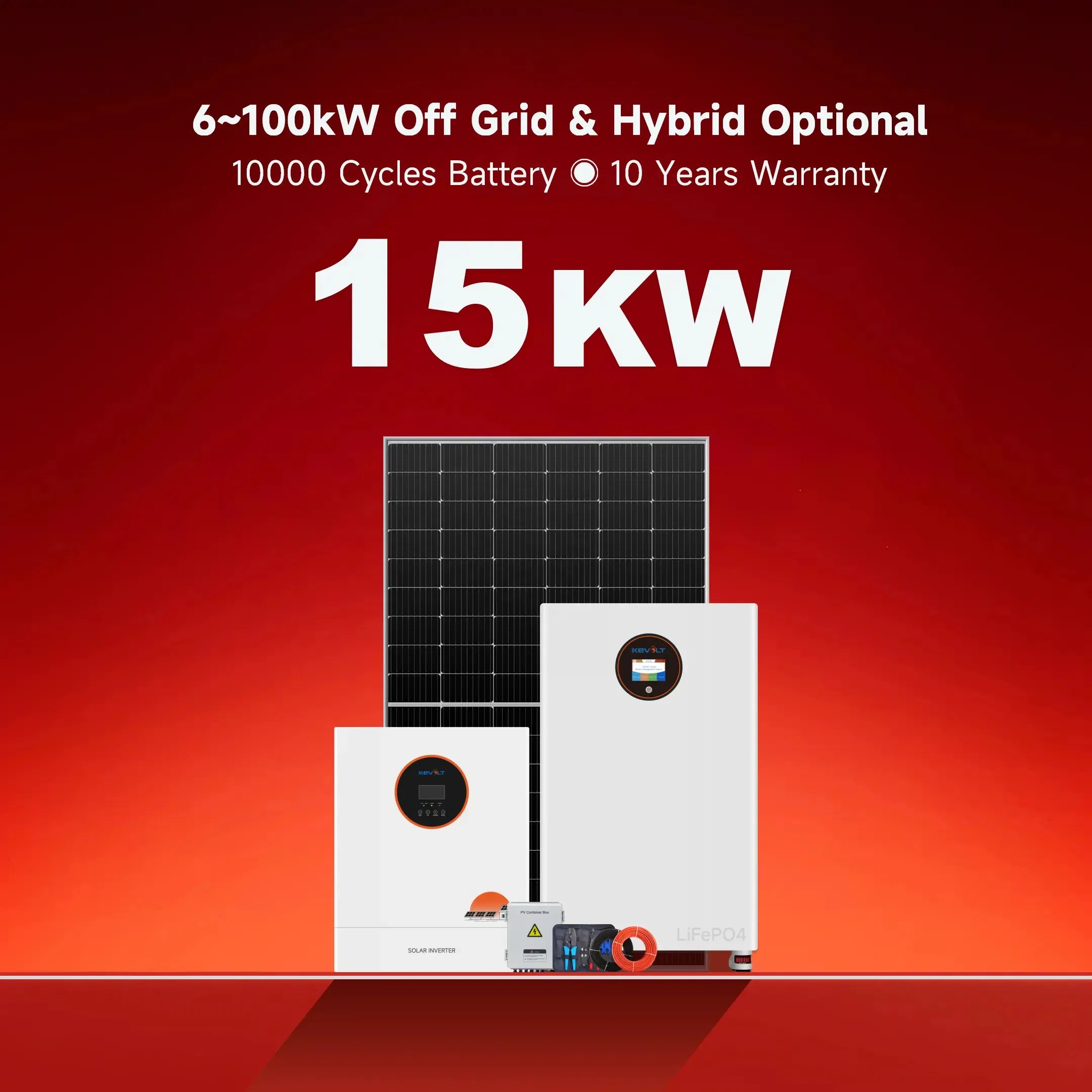 Hybrid Solar System 10kw 20kw 30kw Complete Solar Kit with Energy Storage Battery and Solar Inverter