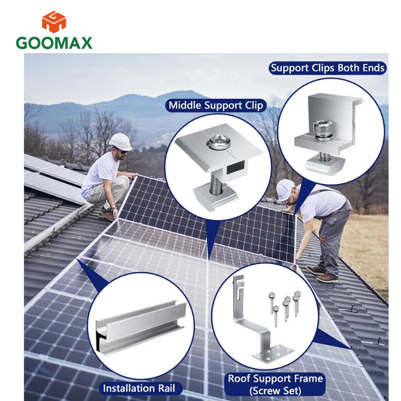 Solar Photovoltaic Kit Roof Mounting System for Residential and Commercial Projects with PV Solar Installations