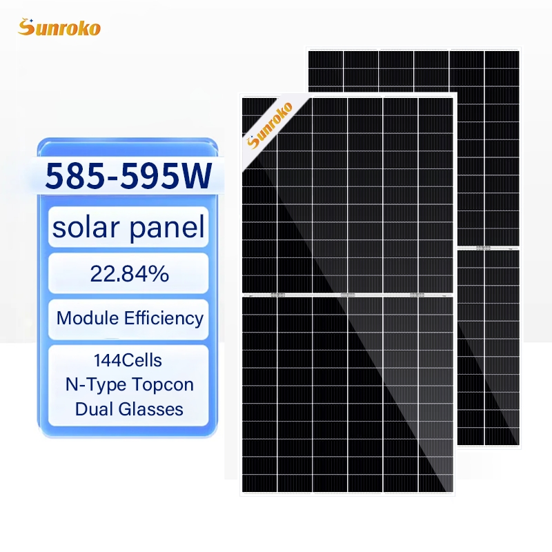 Dual Glass Solar Panel 550W 585W 620W Hjt Solar Panel Warehouse Roof Mount
