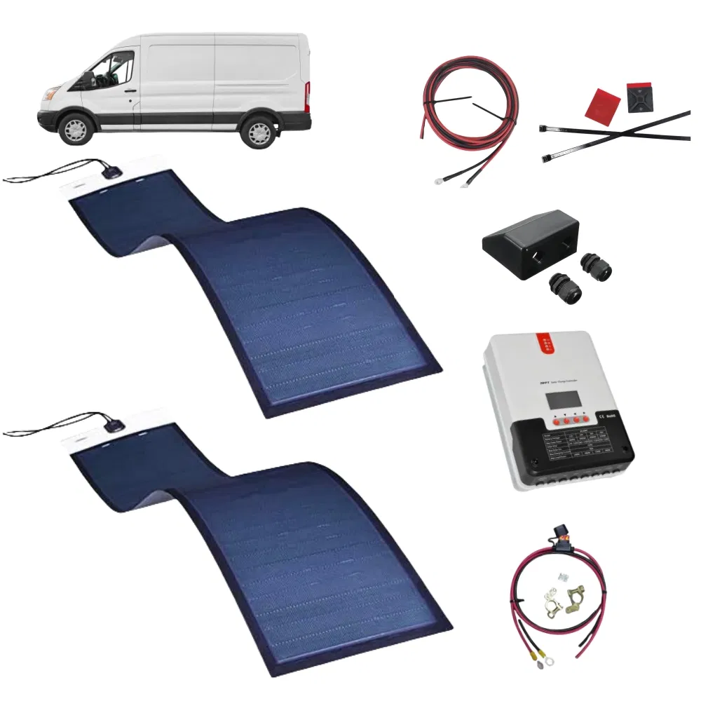 CIGS Complete Photovoltaic Solar Kit System on The Truck Van Bus RV Camper Vehicile off Grid 12V 24V