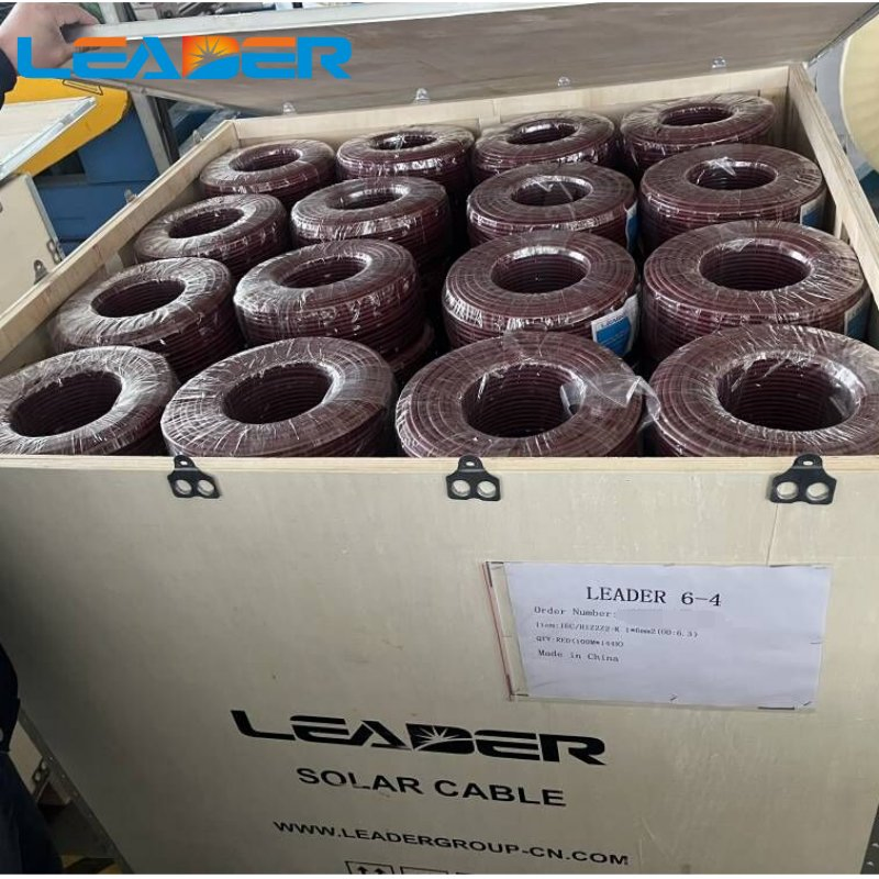 Leader PV Wire Copper Conductor TUV IEC62930 Approved H1z2z2-K 4mmsq DC Solar Cable for Solar Panel
