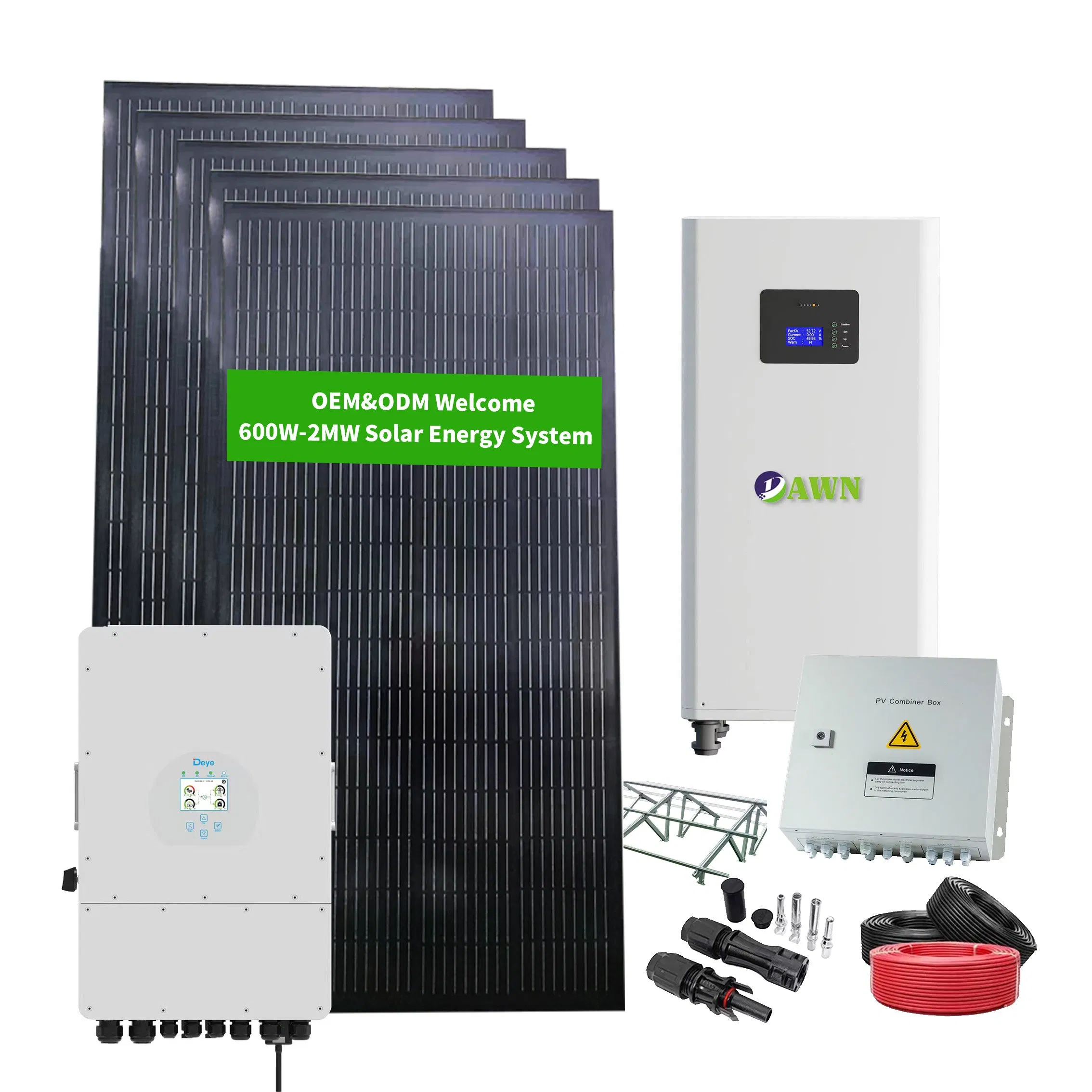 Photovoltaic Solar Power System 3kw 5kw 10kw Hybrid Complete Solar Panel Kit for Home