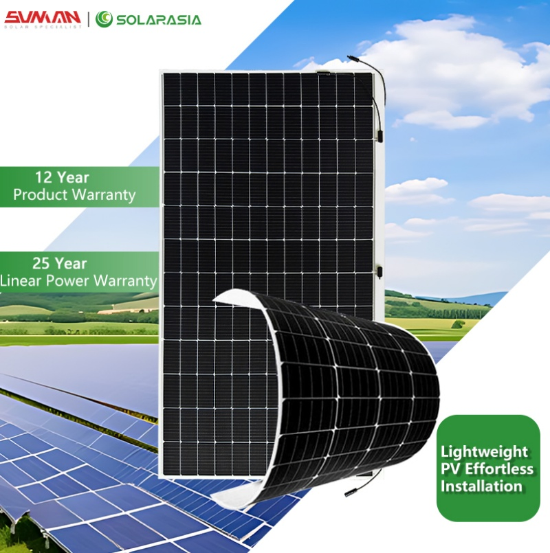 Sunman PV Flexible Solar Module 144 Half Cell 430W 520W Flexible Solar Panel for House