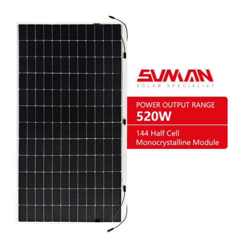 520W Flexible Solar Panel Ultra-Thin Panel Flexible Monocrystalline Solar Panel China Lightweight PV Module for Home