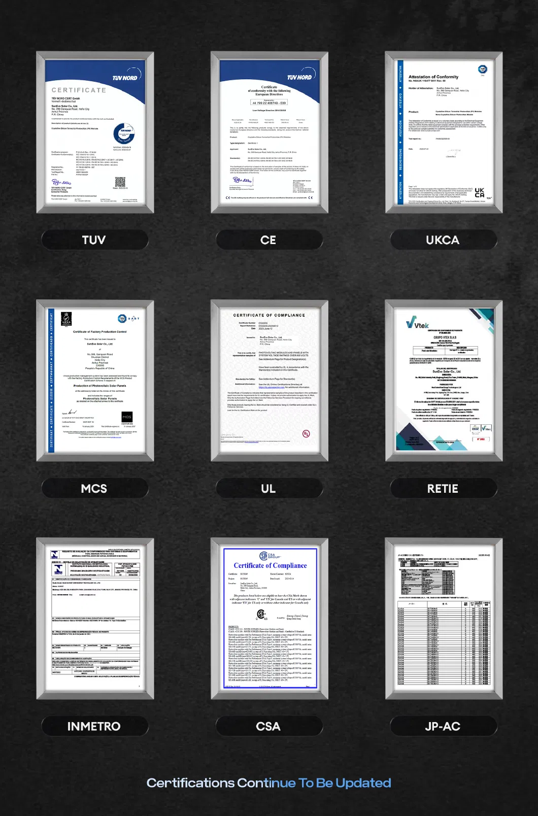 Global Solar Certifications