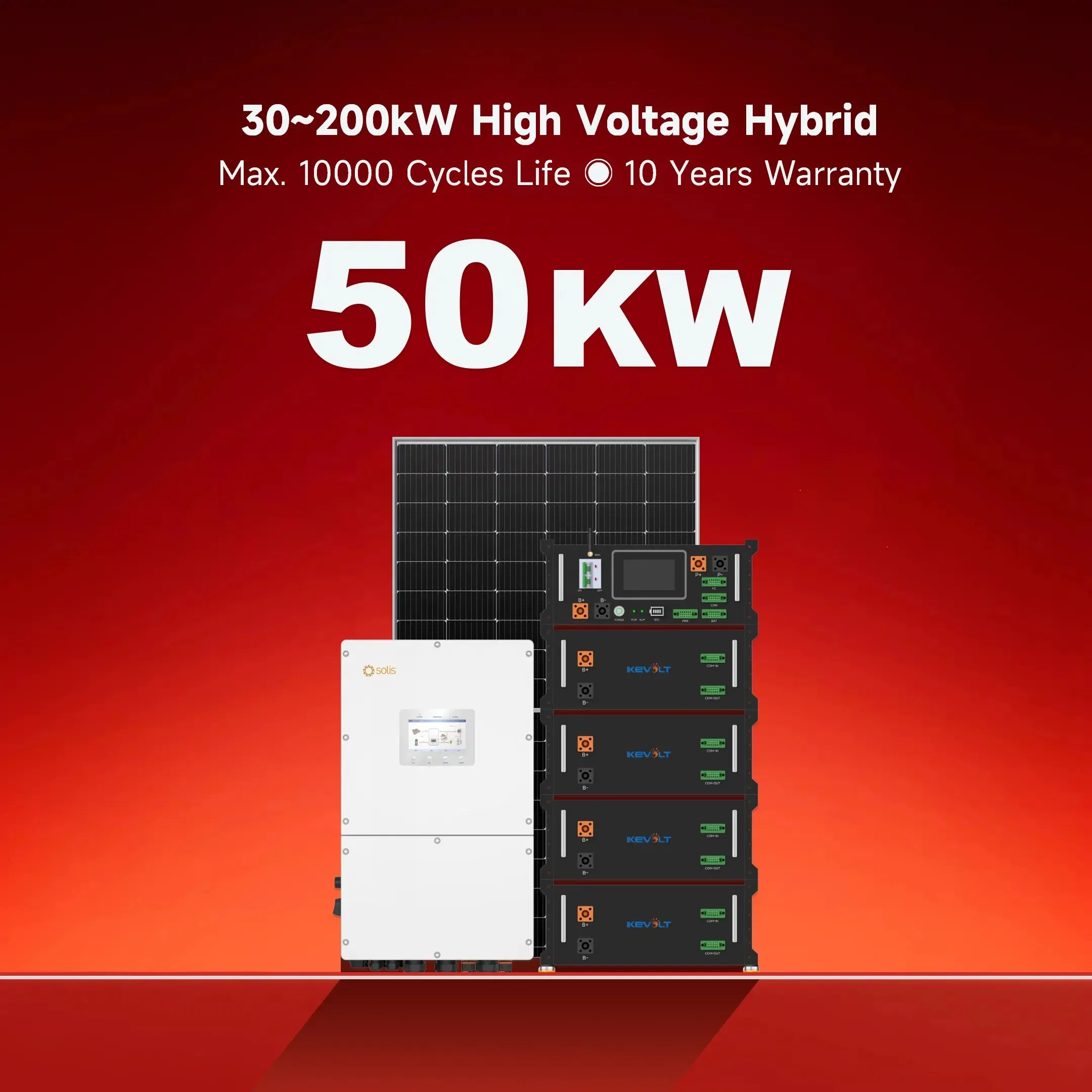 Hybrid Solar System 10kw 20kw 30kw Complete Solar Kit with Energy Storage Battery and Solar Inverter