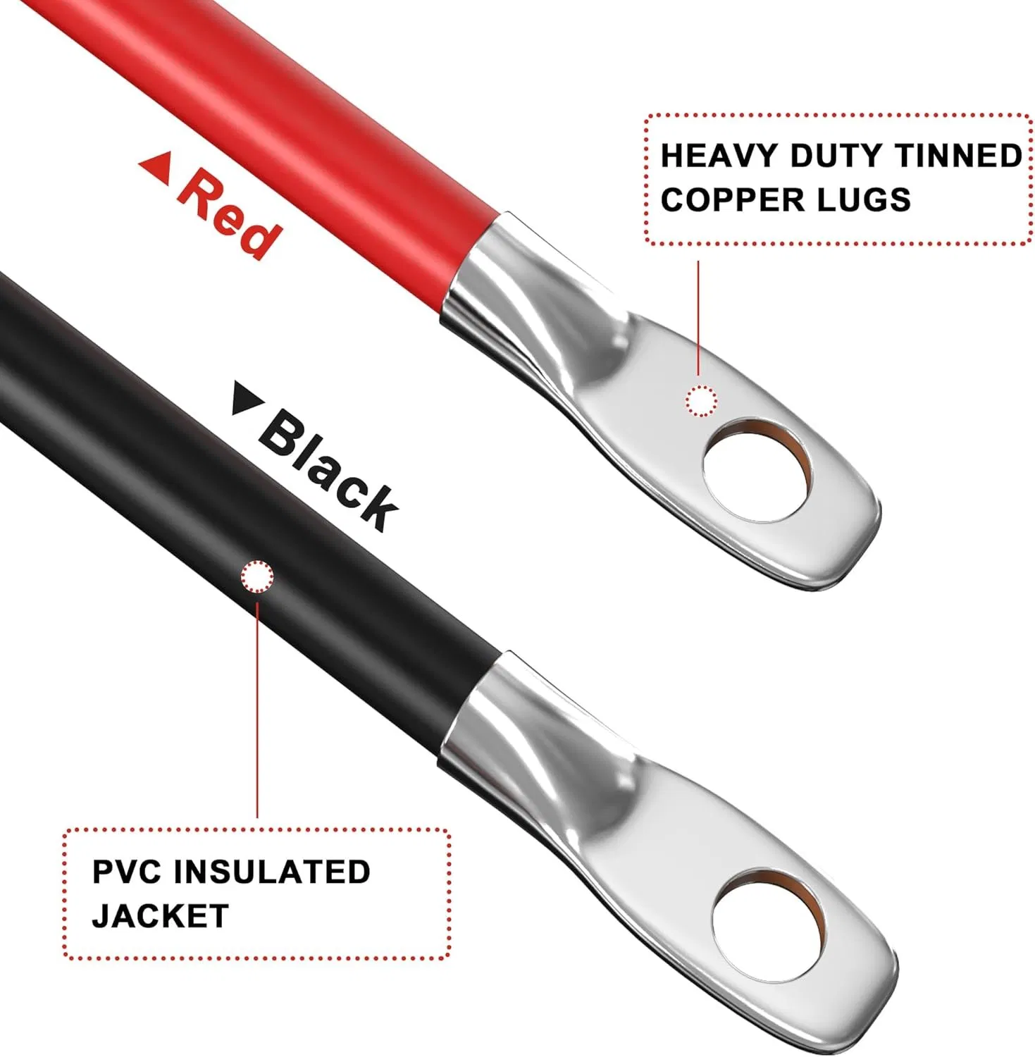 Battery Cable 2AWG 4AWG 6AWG Battery Power Inverter Cables Oxygen Free Copper Battery Cable for Car Marine Solar RV Motorcycle