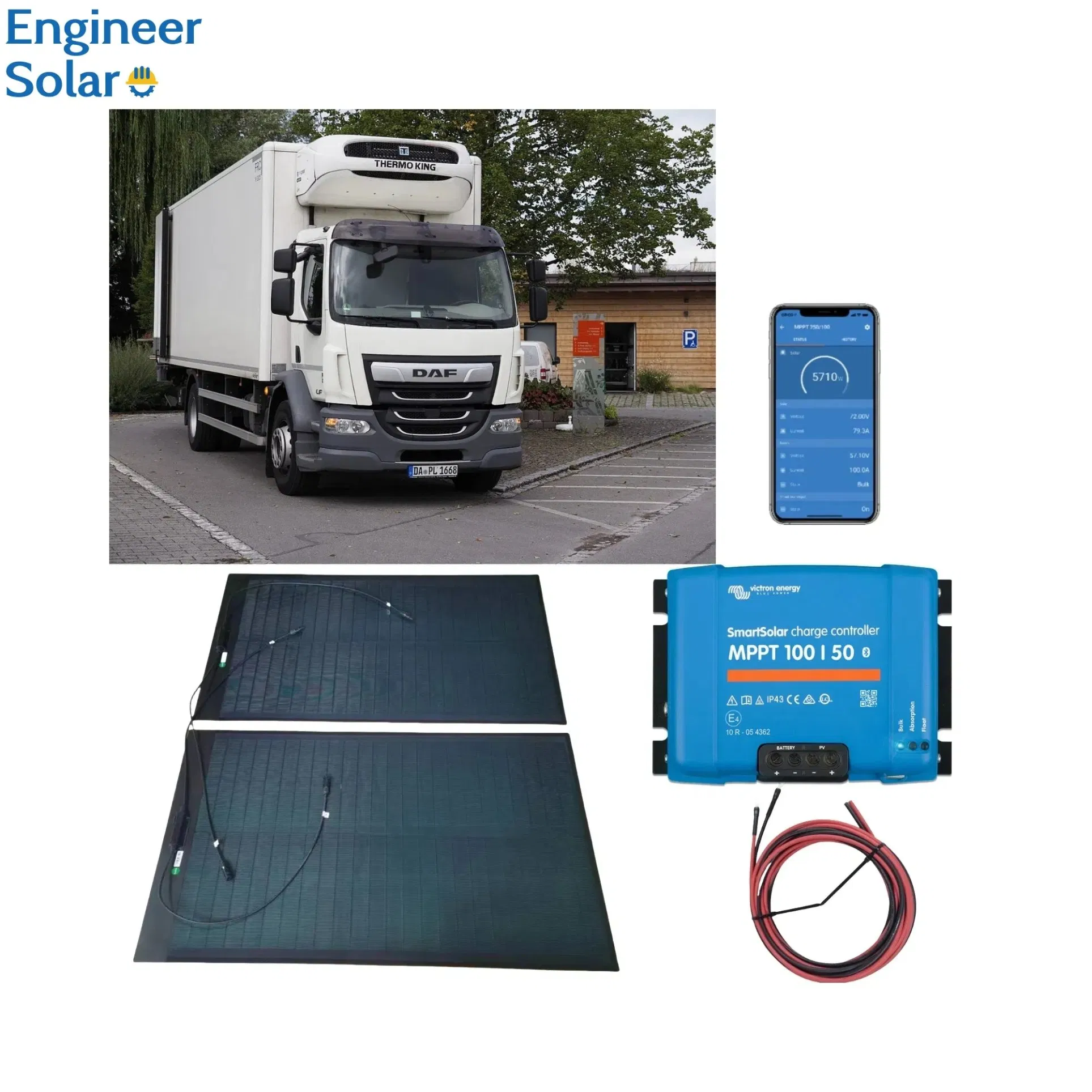 CIGS Complete Photovoltaic Solar Kit System on The Truck Van Bus RV Camper Vehicile off Grid 12V 24V