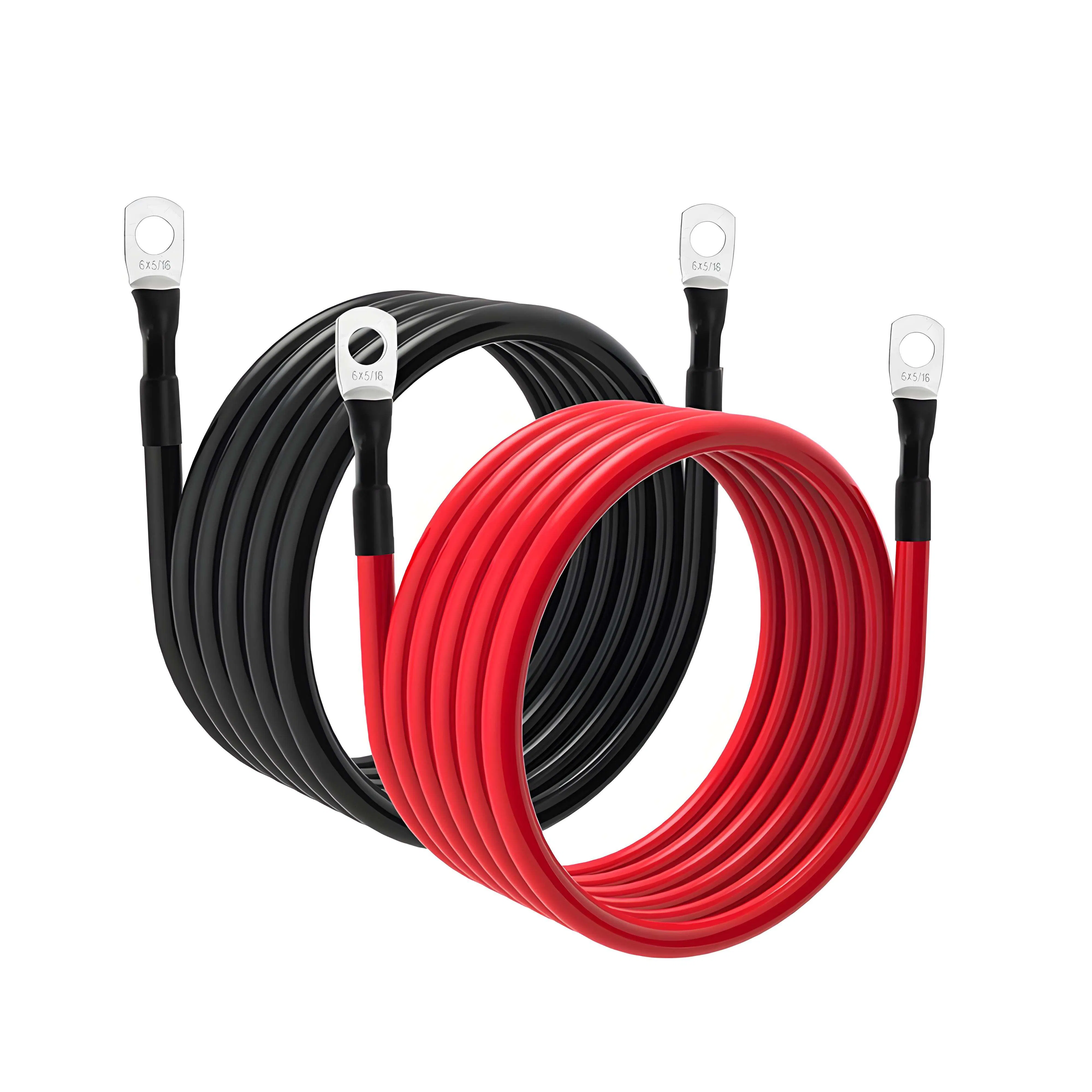 Battery Cable 2AWG 4AWG 6AWG Battery Power Inverter Cables Oxygen Free Copper Battery Cable for Car Marine Solar RV Motorcycle