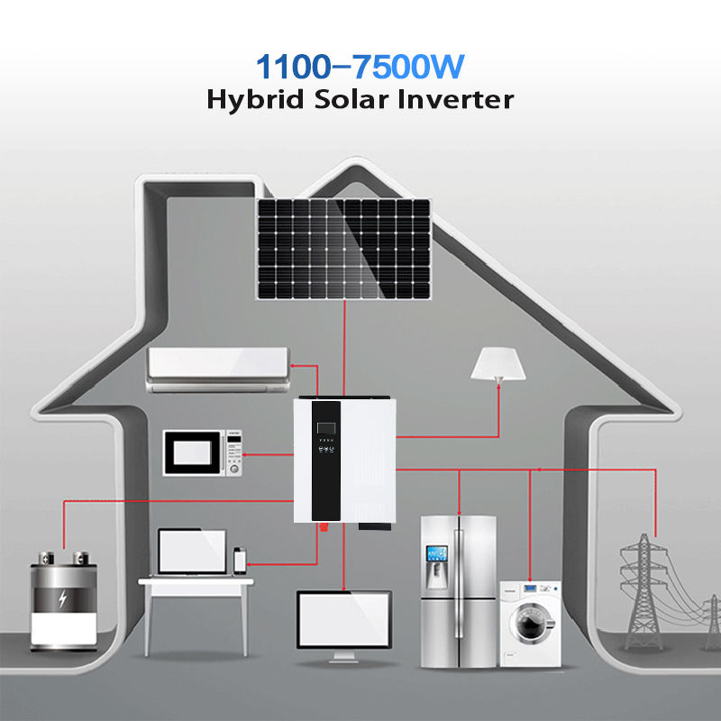 AC 100kv 1kw Battery 5000 Watts Set Residential 5kw 5 Bedroom House Supply Canadian off Grid Power 8kw Solar Inverter System