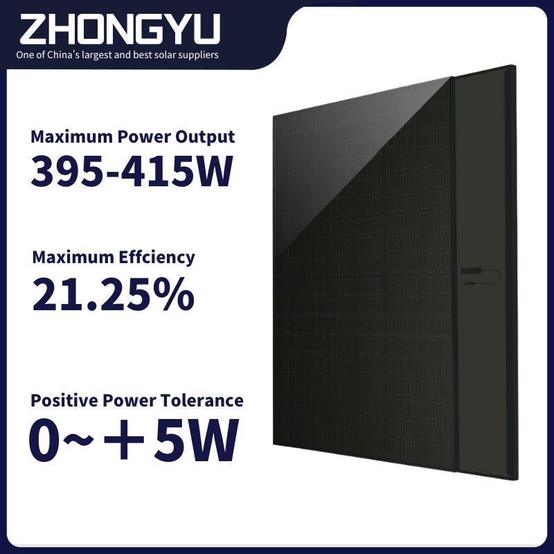 Solar Power System Full Black Solar Panel Prices 400W Solar Panels Shingled 410W 415W High Efficiency PV Module for Sale
