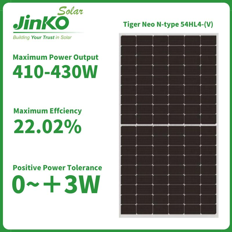 Jinko Solar Panels 420W 410W 440W Mono Solar Cell Blacksheet Mbb Solar PV Module for Solar System