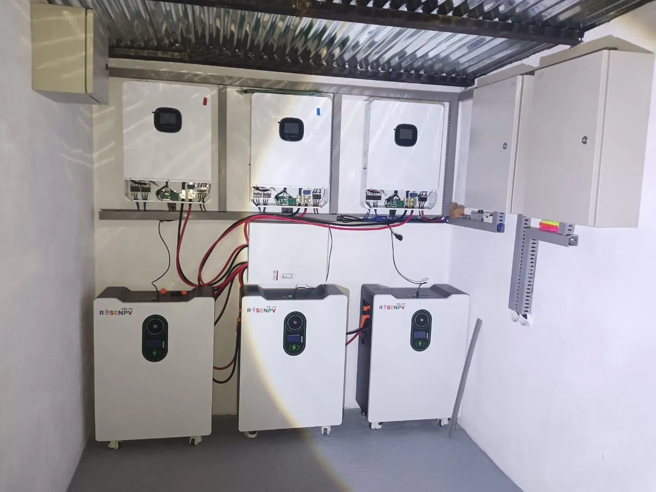 Rosen 10kw Hybrid Solar System 30kw 50kw 100kw Lithium Battery Storage