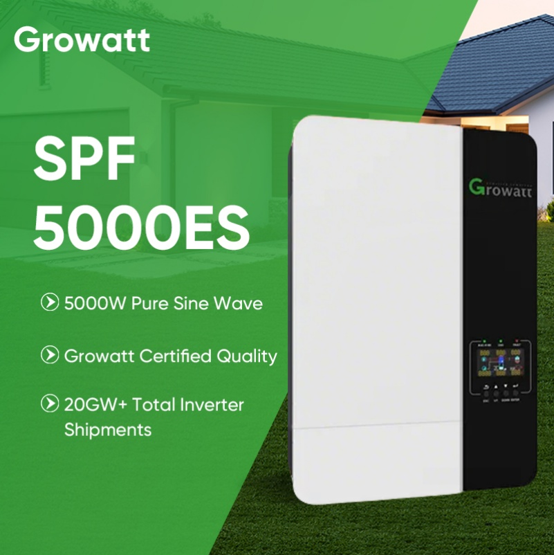 Growatt Solar Inverter SPF 3000es 3500es 5000 Es Inverters Pure Sine Wave 5kw off-Grid Inverter for Industrial and Commercial Use