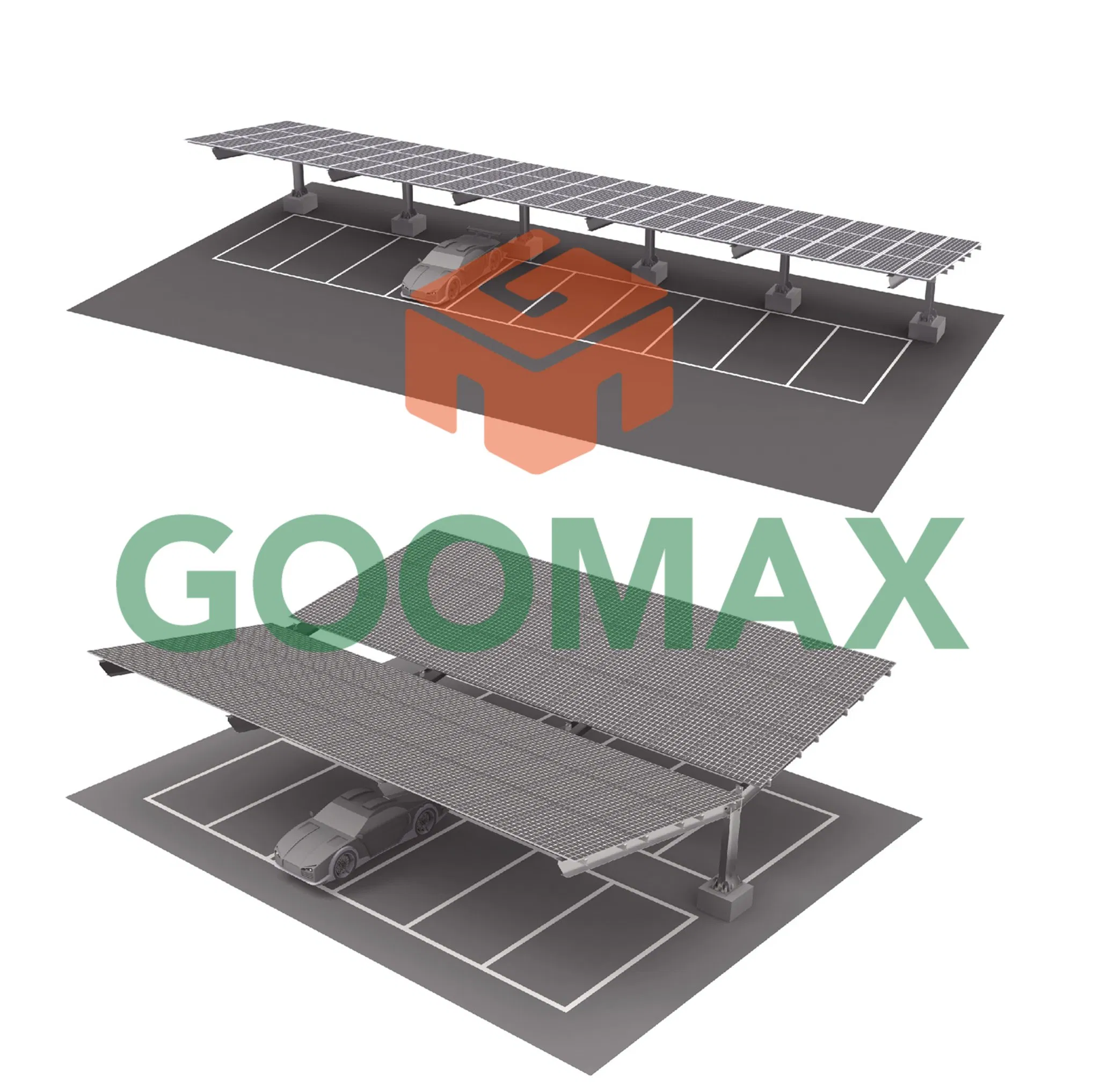 Goomax Carbon Steel Solar Carport Single Double-Sided Solar Carport Mounting System