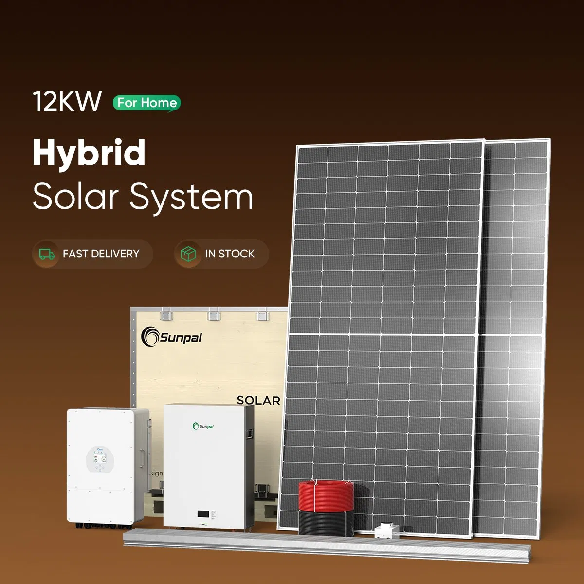 Sunpal Hybrid Full House Solar System 13kW 11 kW 10 kW 6kW Solar Power System Complete Kit