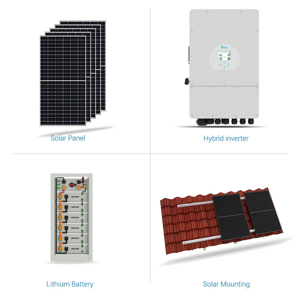 Complete Hybrid Solar System 8kw Solar Power Systems Whole Set Residential Use Solar System Kit