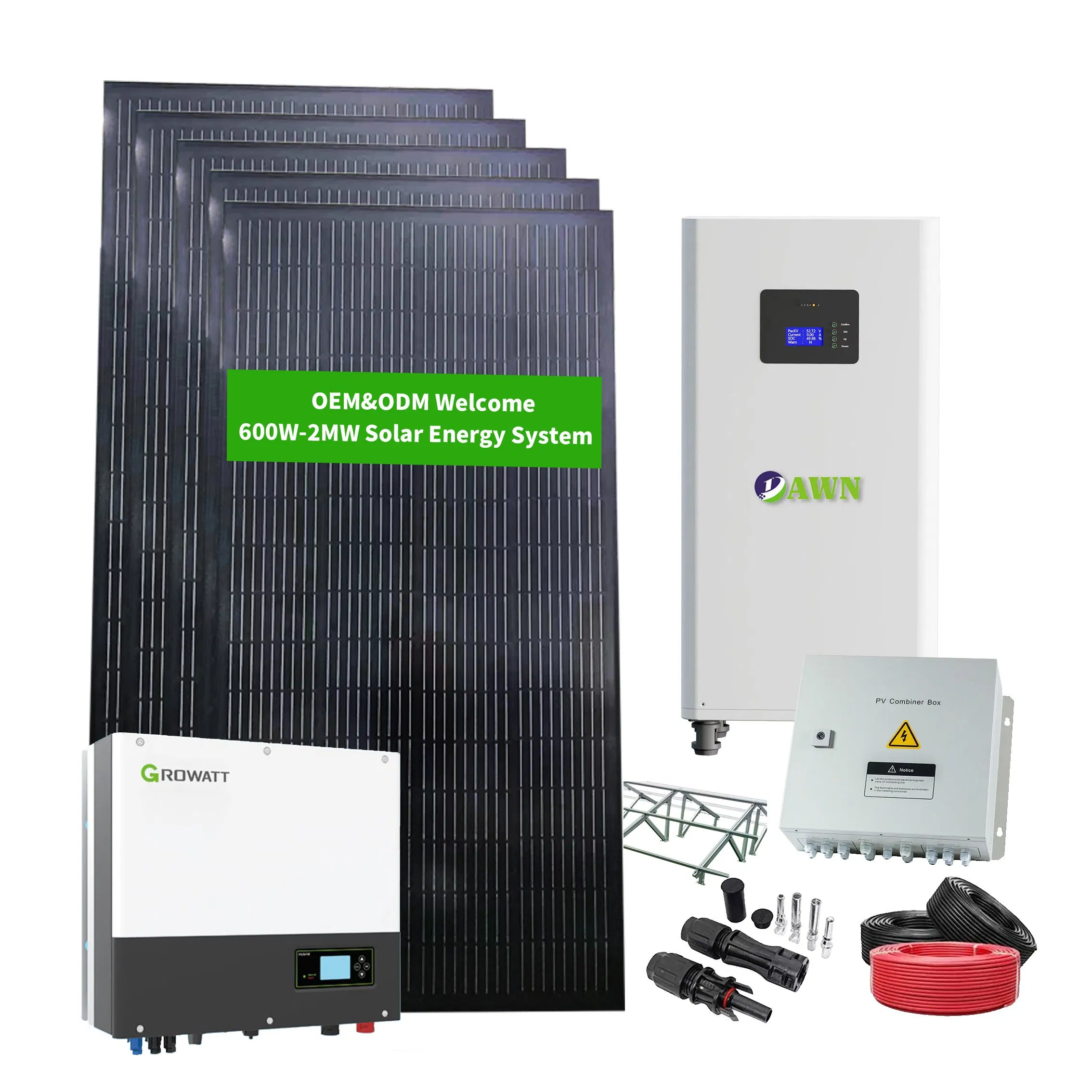 Photovoltaic Solar Power System 3kw 5kw 10kw Hybrid Complete Solar Panel Kit for Home