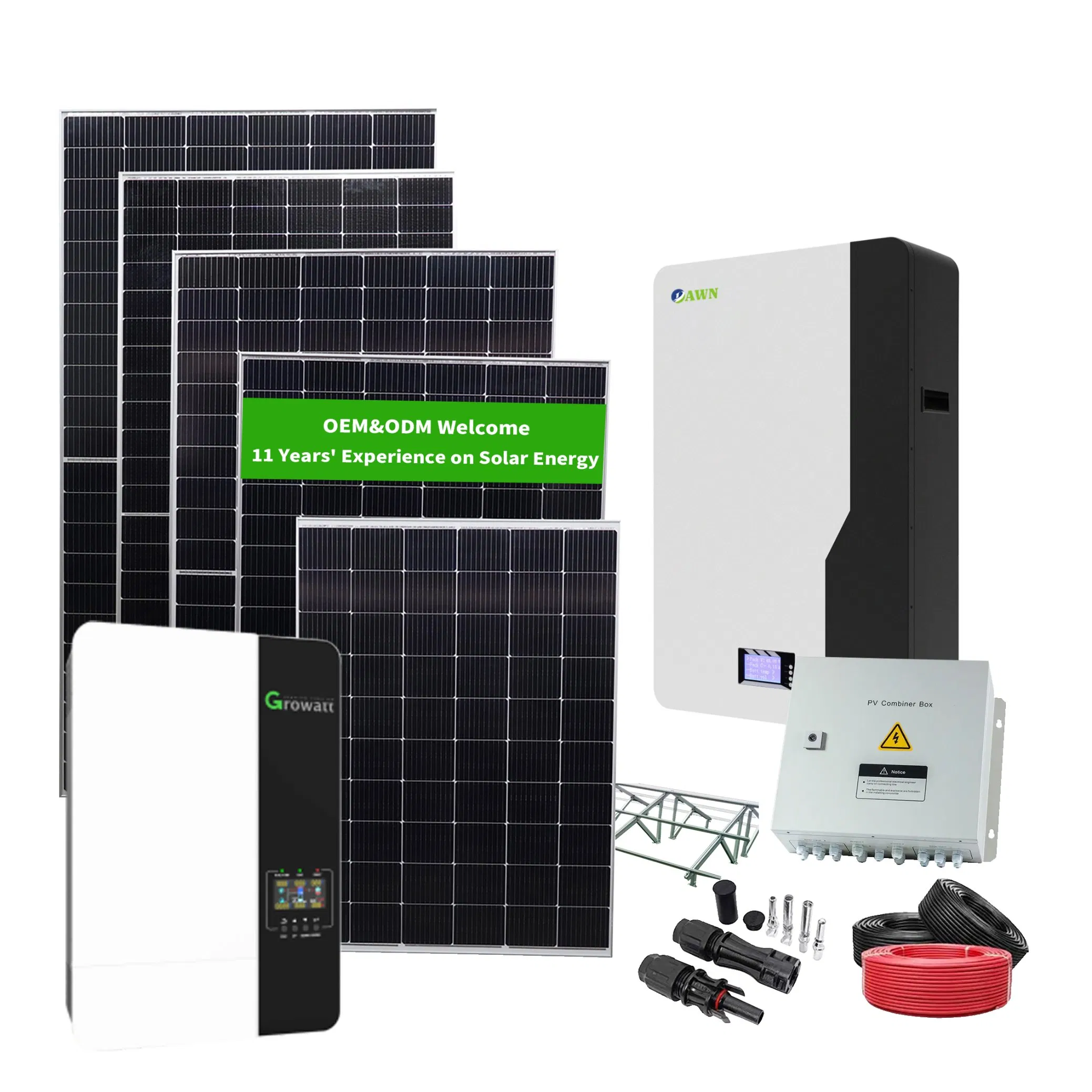 Dawn High Efficiency House Solar Power System 3kw 4kw 5kw 6kw 8kw 10kw 12kw 15kw 20kw 25kw 30kw Complete off Grid Solar Energy System Kit
