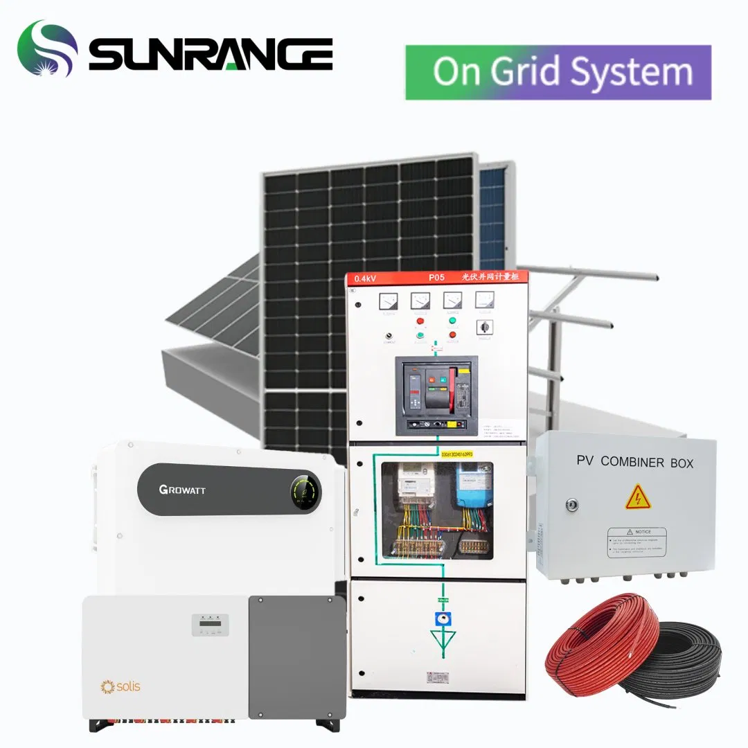 100kw 50kVA Solar Power System Full Complete on Grid Solar Station 500kw 1MW Grid Tied Growatt All in One Commercial Solar Energy System