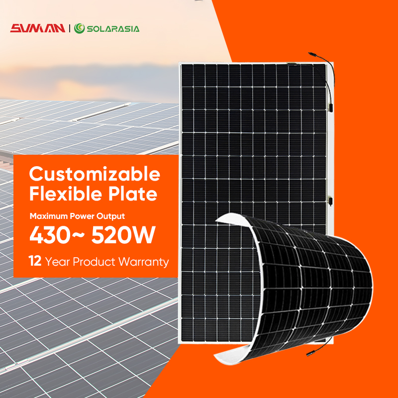 Flexible Solar Panel Solar Power 520W Flexible Solar Panel Monocrystalline Module Price for Home Solar Energy System Lightweight PV Module