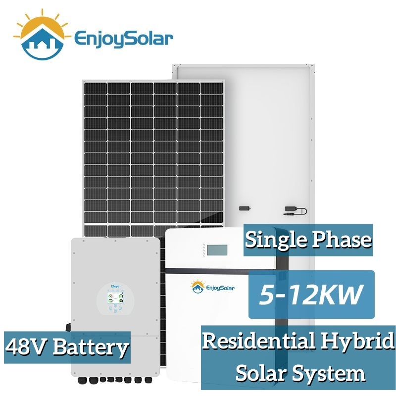 12kVA 15kVA Single Phase Solar Energy System with Deye Single Phase Hybrid Inverter for Residential Solar Panels System