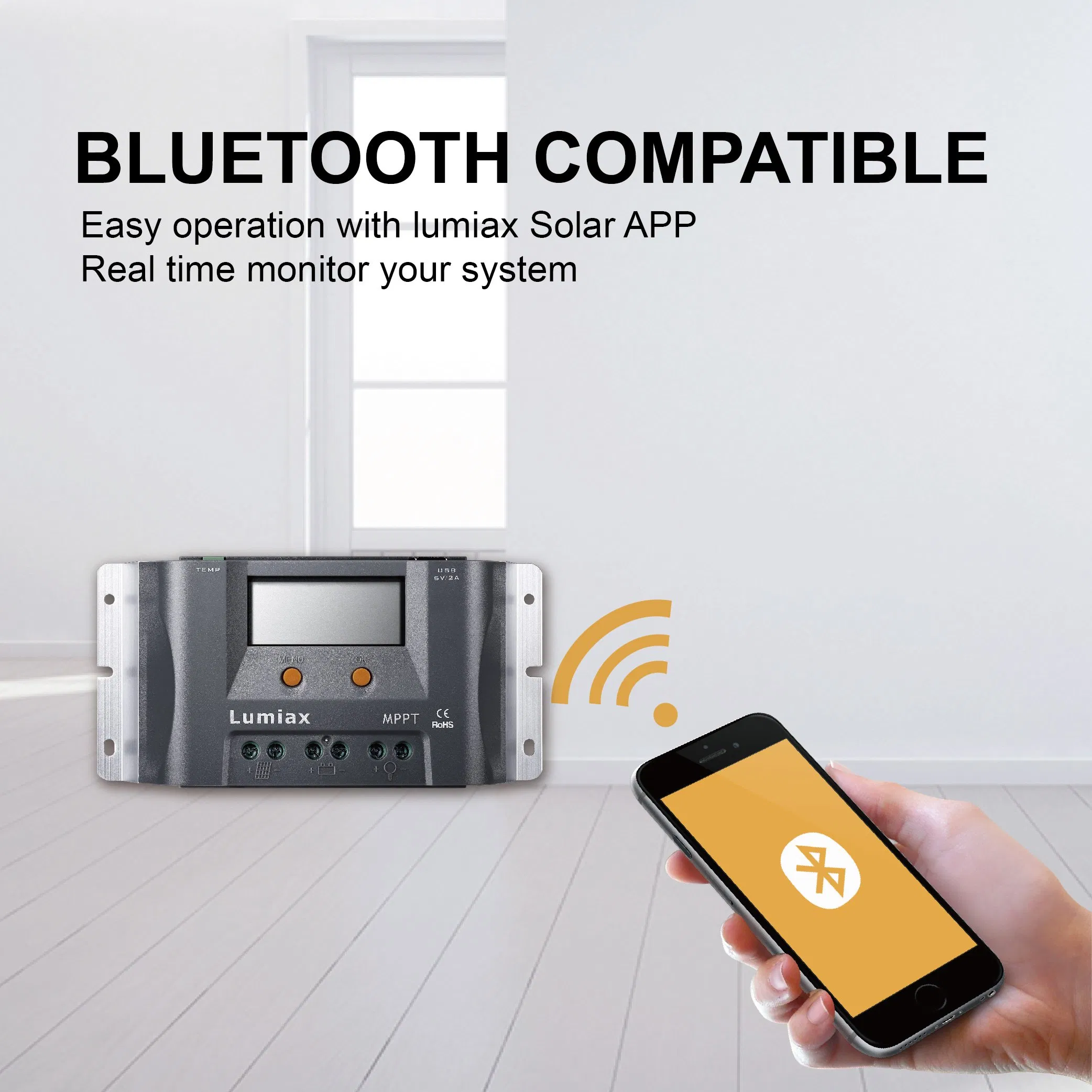 Lumiax 10A 20A 30A 12V 24V MPPT Solar Charge Controller 55V Bluetooth RS485