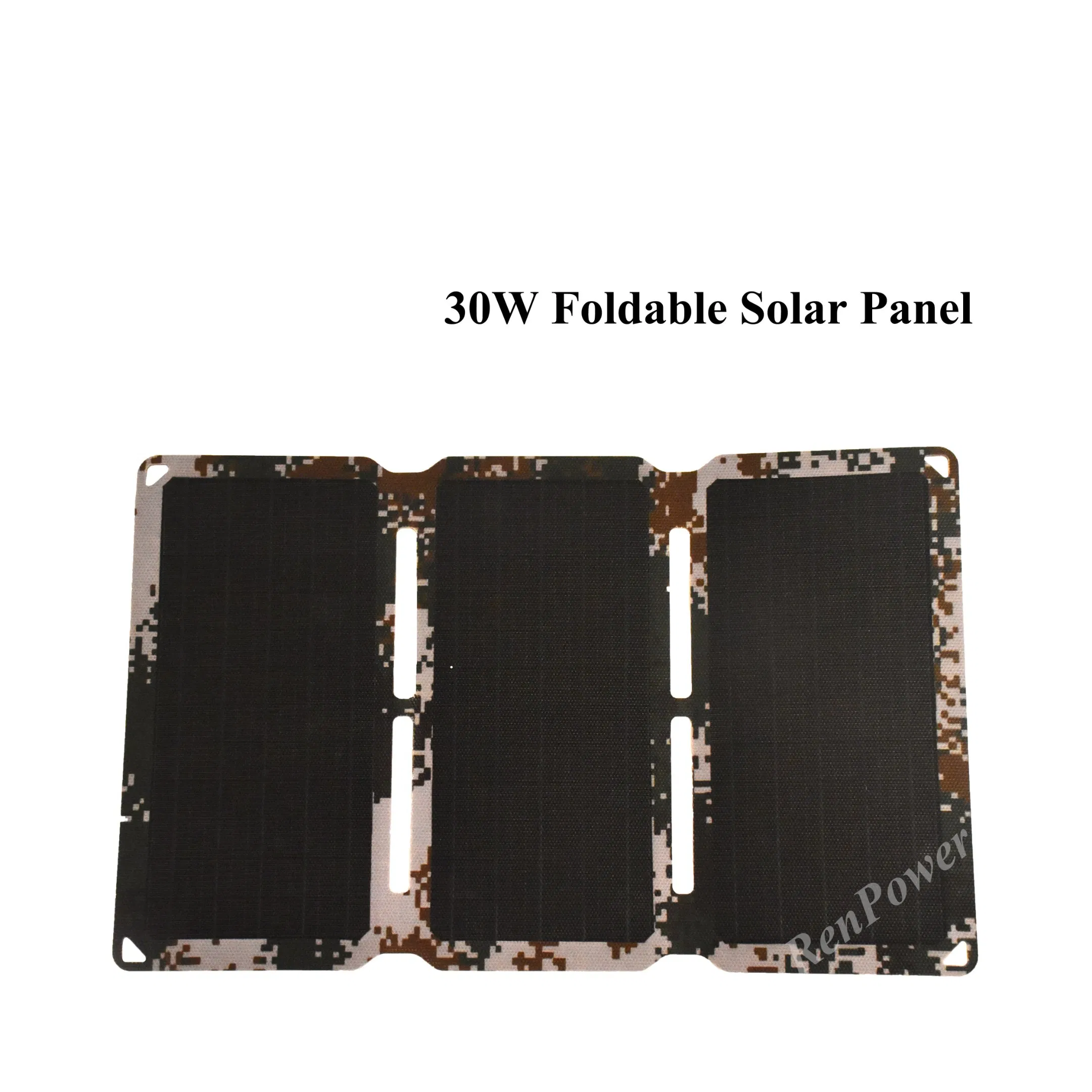 30W Bc Portable PV Solar Panel USB/Typec/DC Output for Phone Outdoor Offgrid