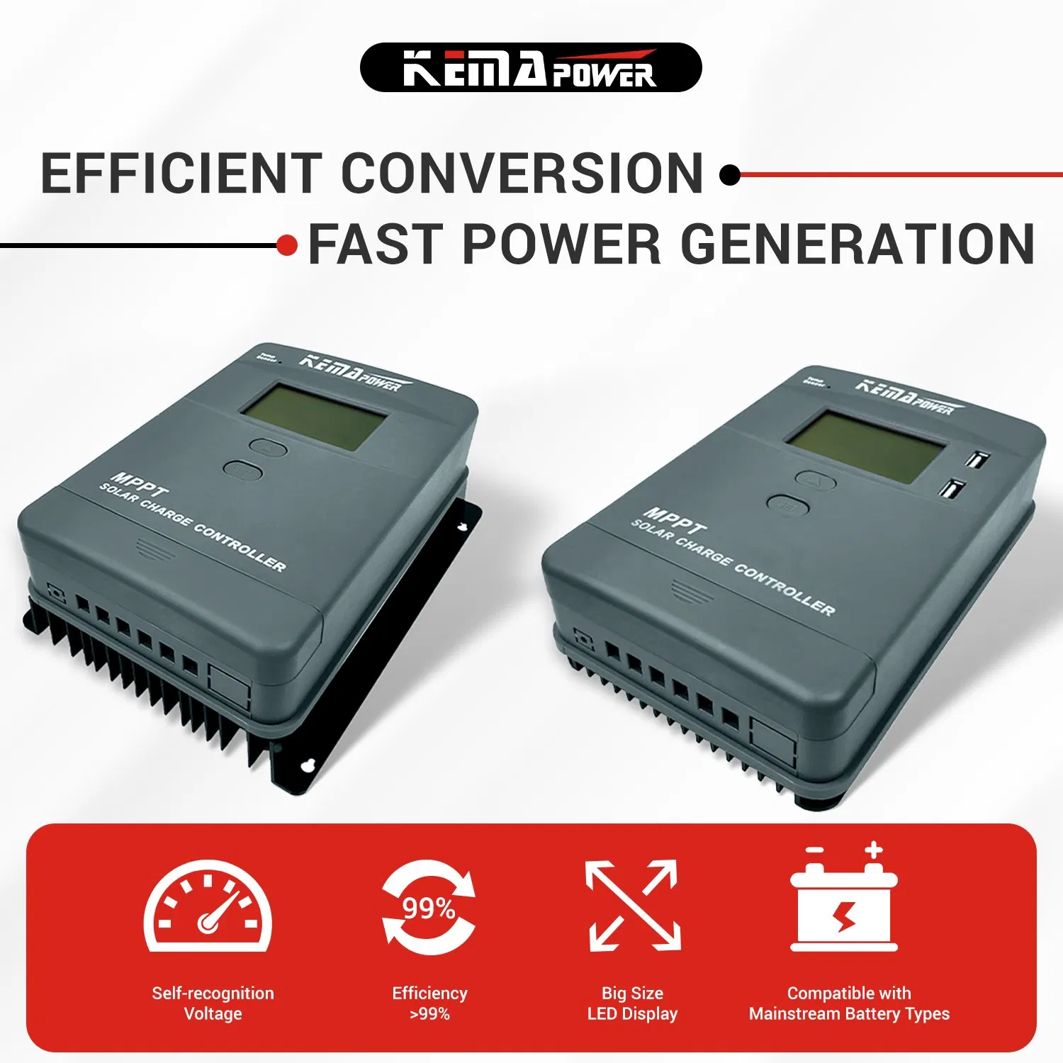MPPT 20/30/40/50/60/80/100A Charge Controller 12/24/36/48V Auto Solar Regulator MPPT Controller for Solar Panel Lithium Battery