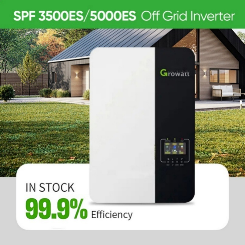 Growatt Solar Inverter SPF 3000es 3500es 5000 Es Inverters Pure Sine Wave 5kw off-Grid Inverter for Industrial and Commercial Use