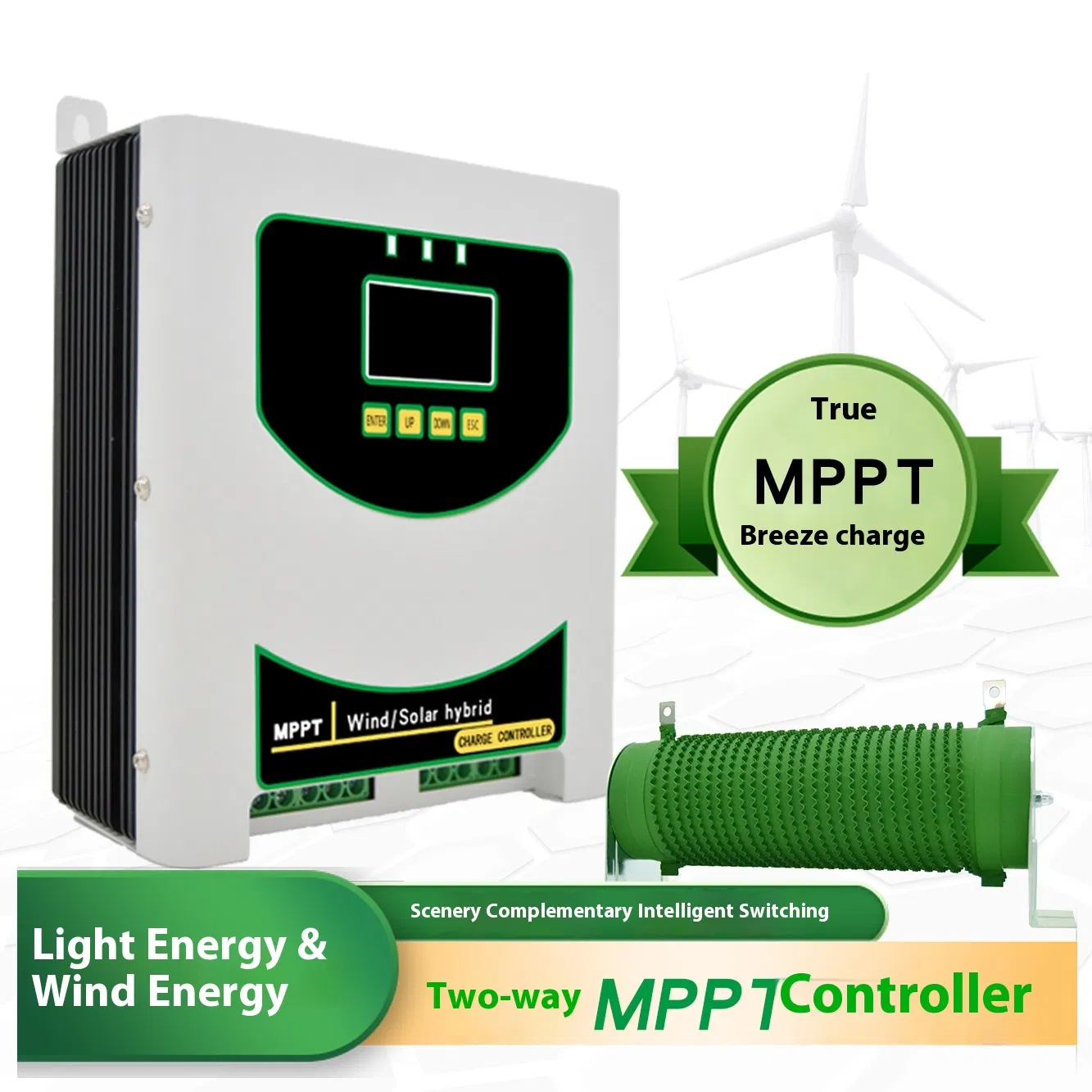 Dual MPPT Channel Wind Turbine Power 24V 800W 1000W 1500W Wind Solar Hybrid Charge Controller