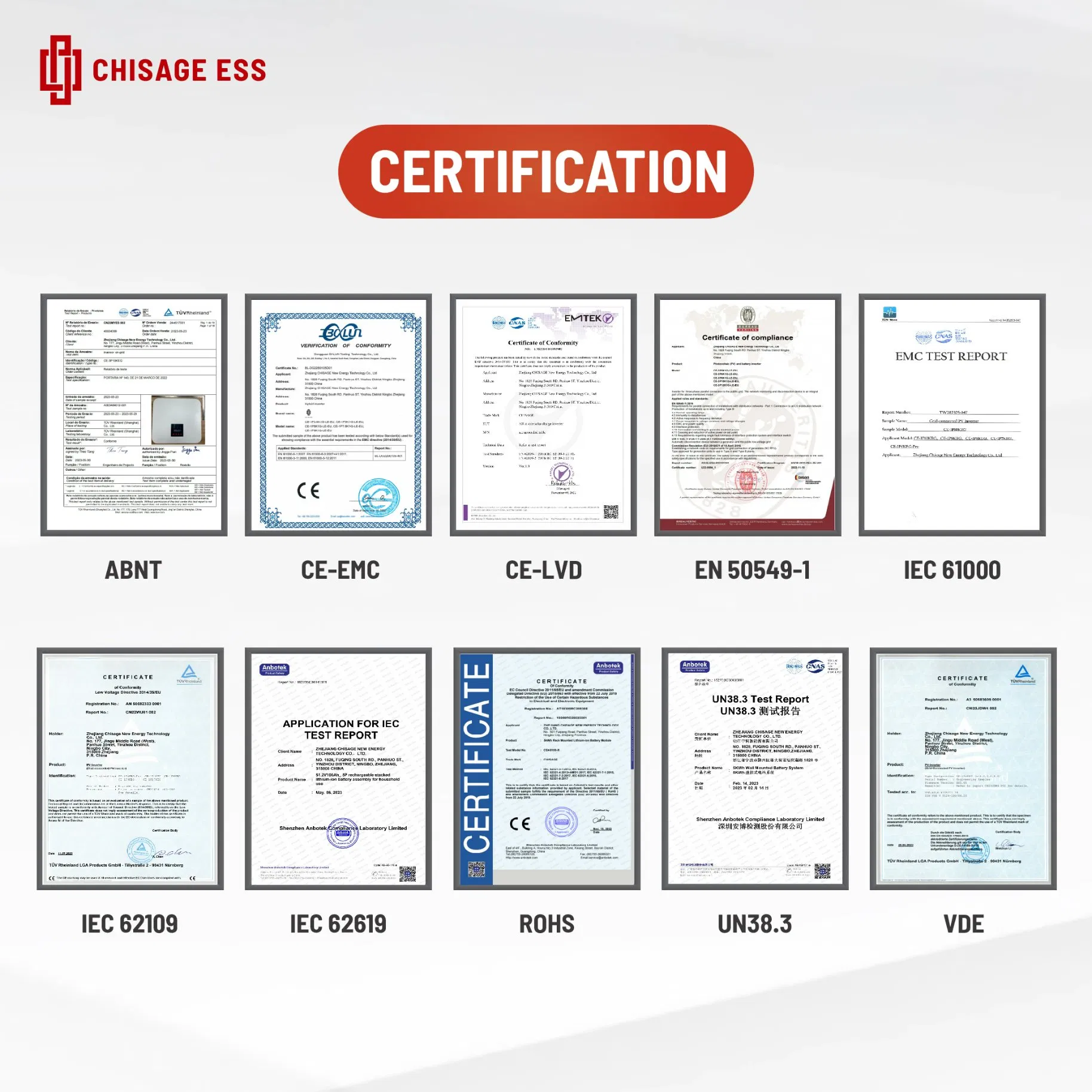 Chisage Ess Industrial Commercial IP55 Waterproof 100kw 215kwh Solar Power Energy Storage System
