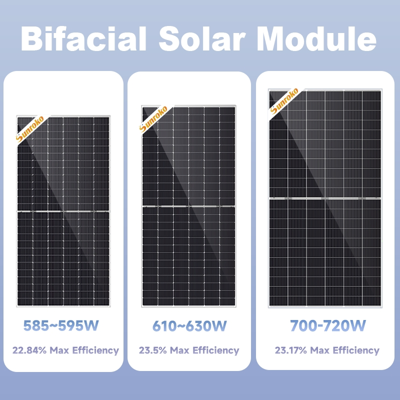 N-Type Topcon Solar Panels 500W 550W 580W 590W Half-Cut Solar Panel Dual Glass for Europe