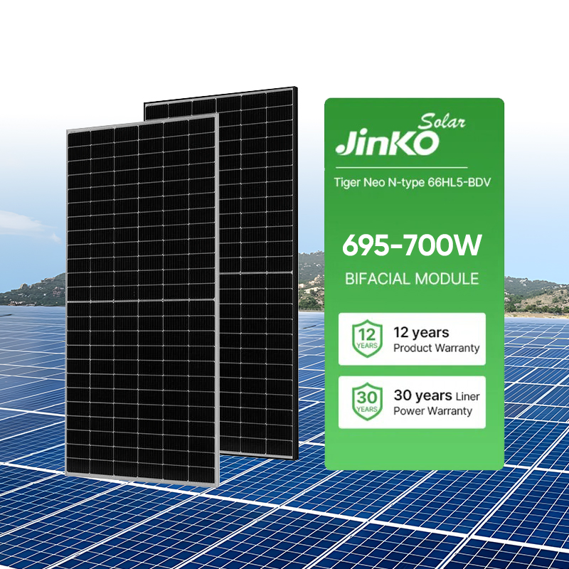 Jinko 700W 66hl5-Bdv Solar Panel 700W 156 Cell Solar Panel Topcon N Type Bifacial Photovoltaic Panel Monocrystalline 700W 710W 720W PV Module for Sale