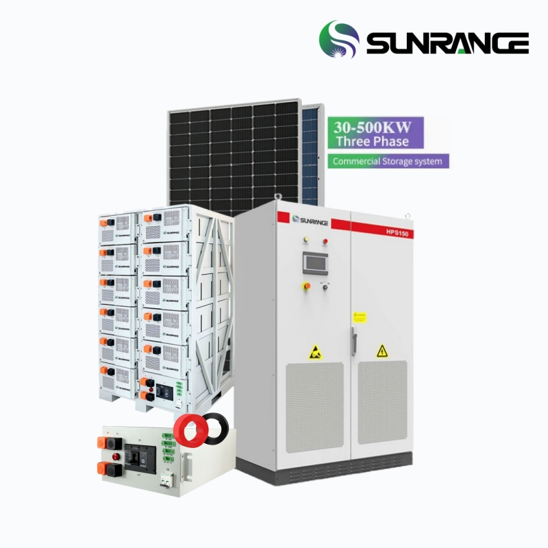 Sunrange Solar Power System Generator 50kw 100kw 200kw Solar Energy System Commercial Lithium Battery Solar Panel System High-Performance Solar Energy System
